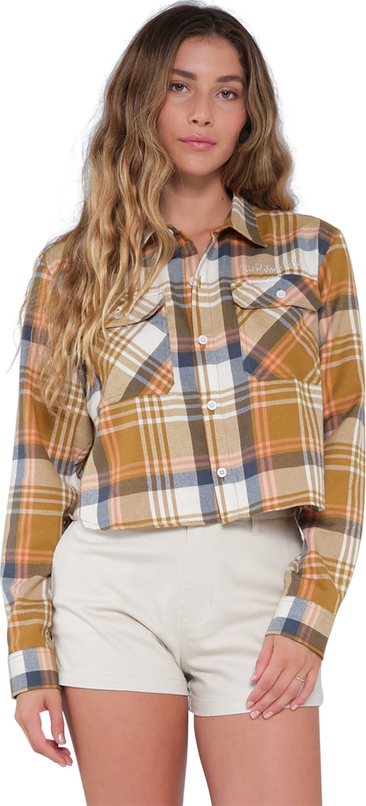 Product gallery image number 1 for product Golden Age Crop Flannel Shirt - Women's