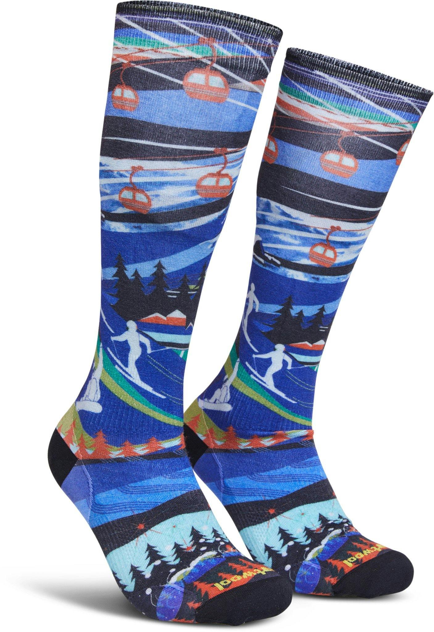 Product image for Ski Zero Cushion Skication Print OTC Socks - Youth