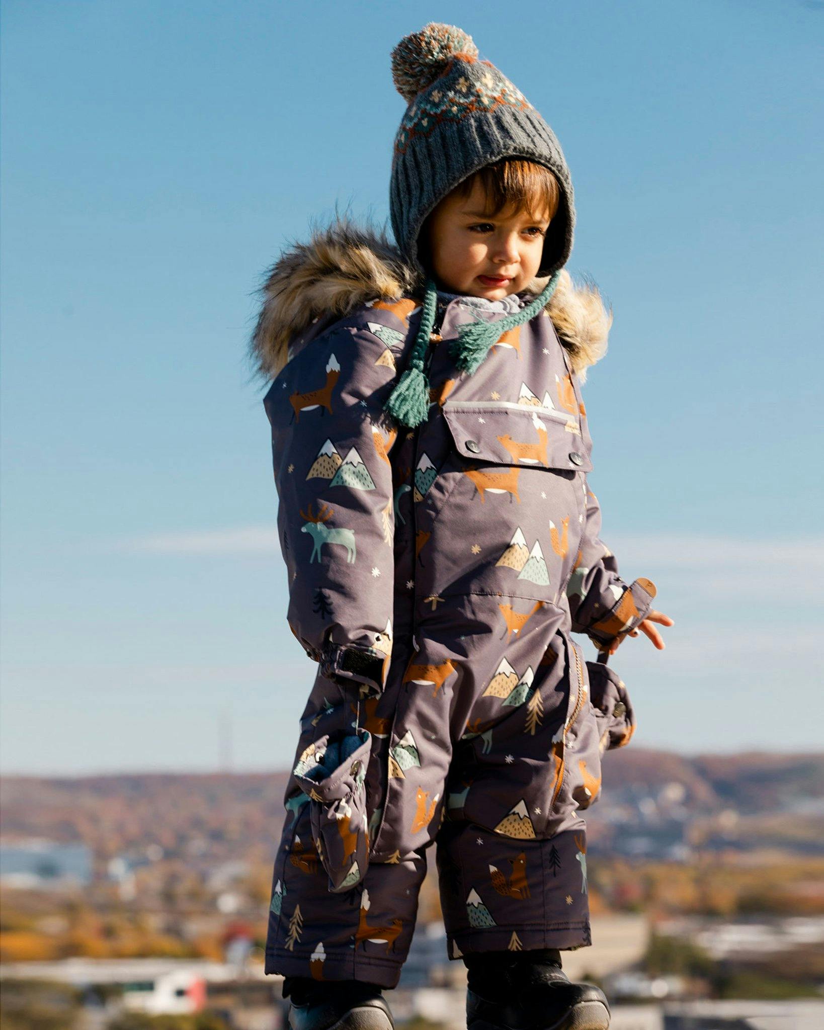 Product gallery image number 10 for product Fox Print One Piece Snowsuit - Baby
