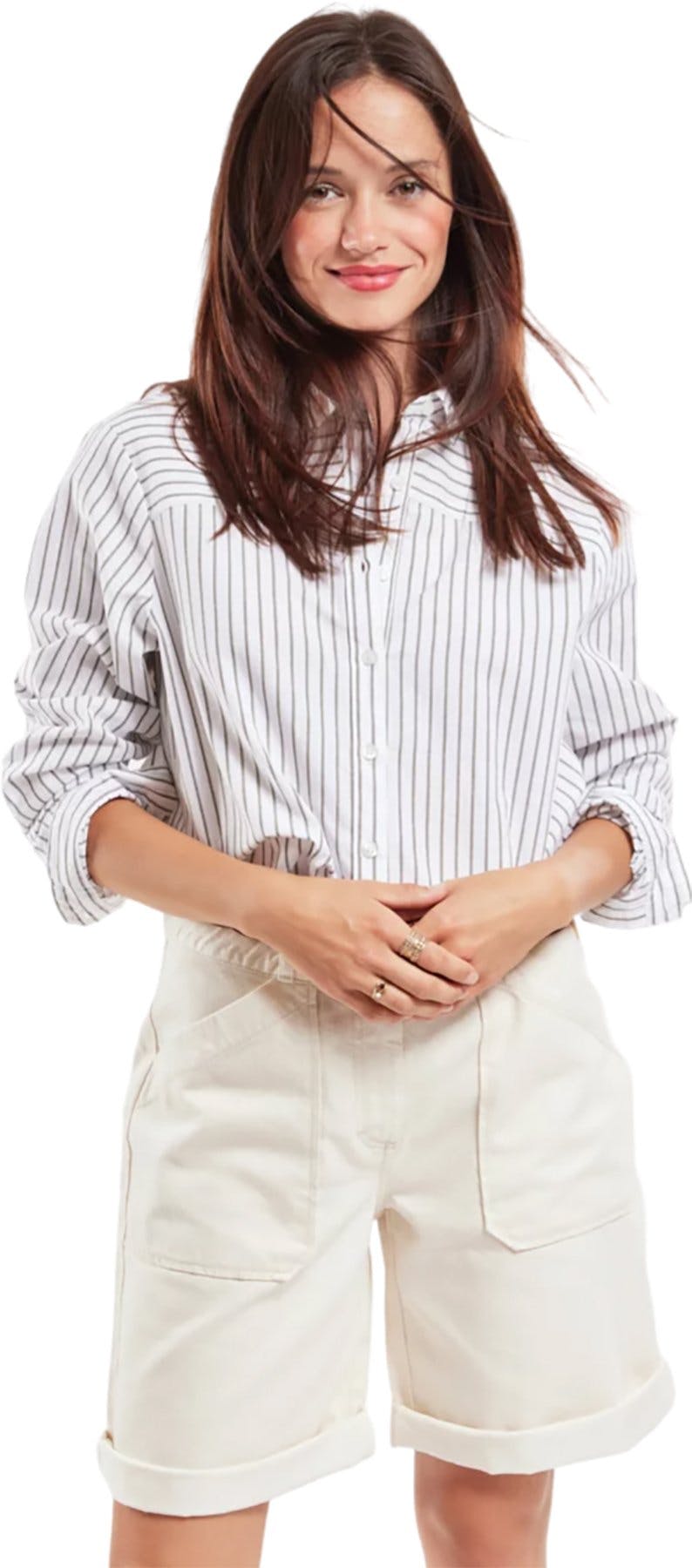Product gallery image number 1 for product Cotton and Linen Striped Shirt - Women's