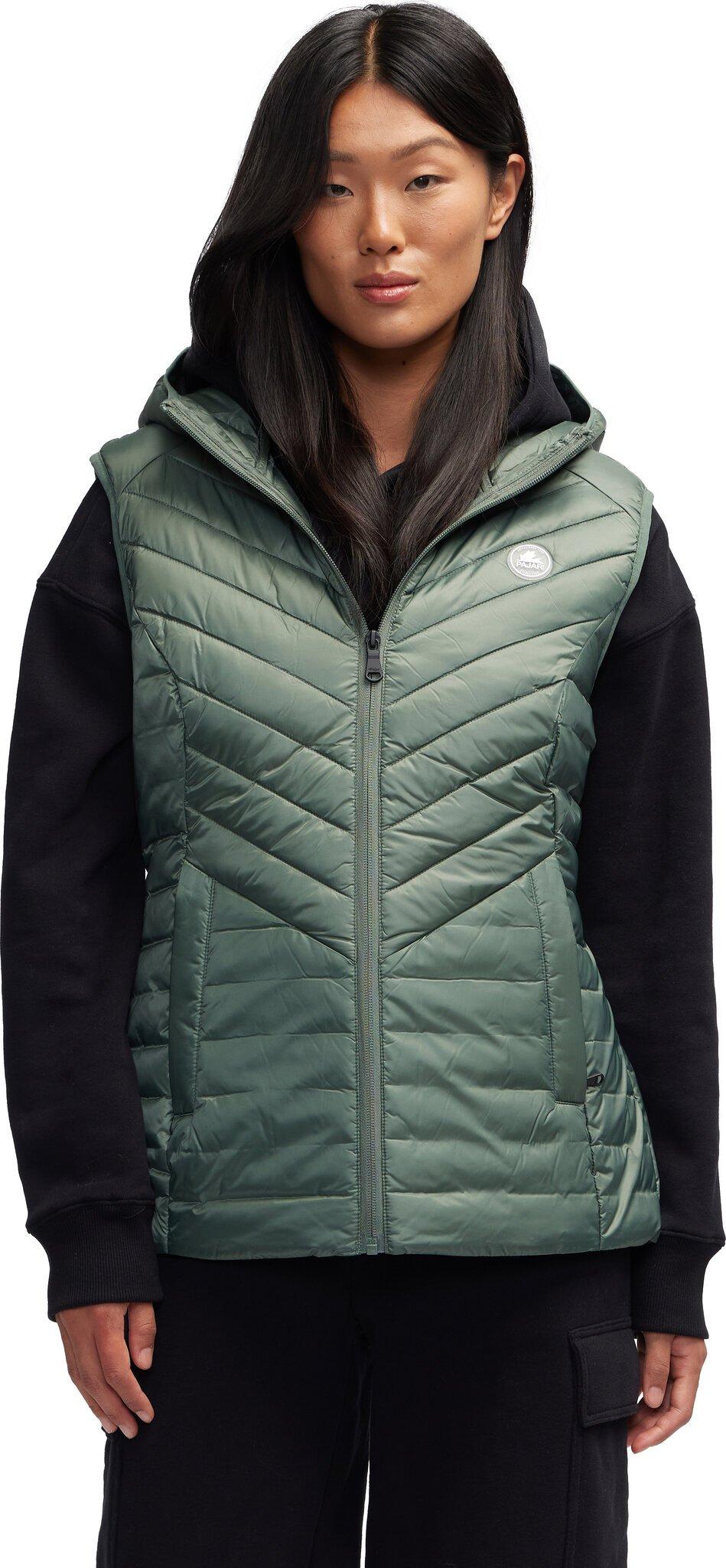 Product gallery image number 1 for product Collette Chevron Quilted Lightweight Puffer Vest with Fixed Hood - Women's