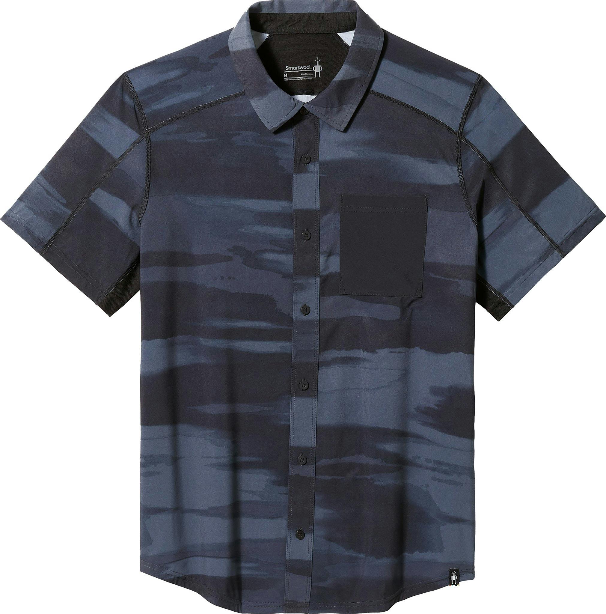 Product gallery image number 1 for product Printed Short Sleeve Button Down Shirt - Men's