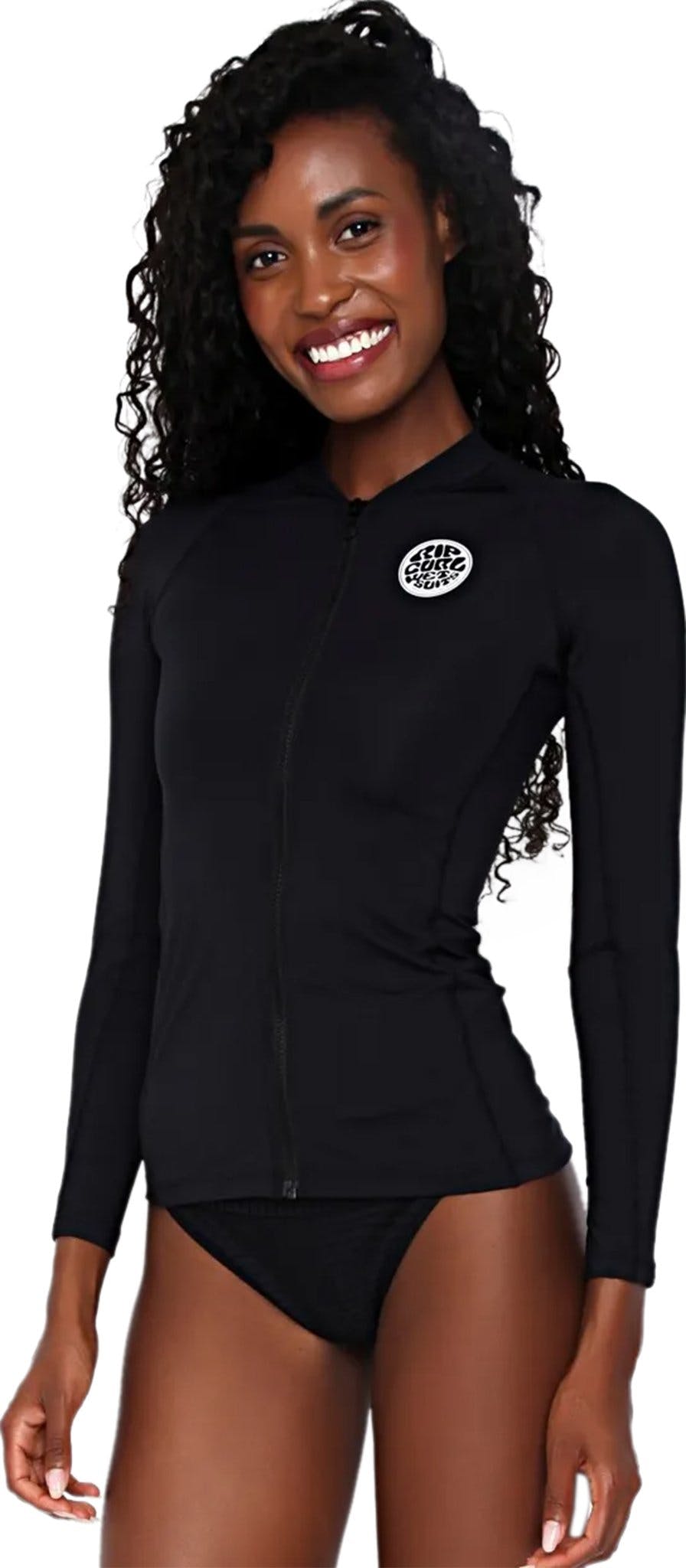 Product gallery image number 3 for product Classic Surf Long Sleeve Zip Rashguard - Women's