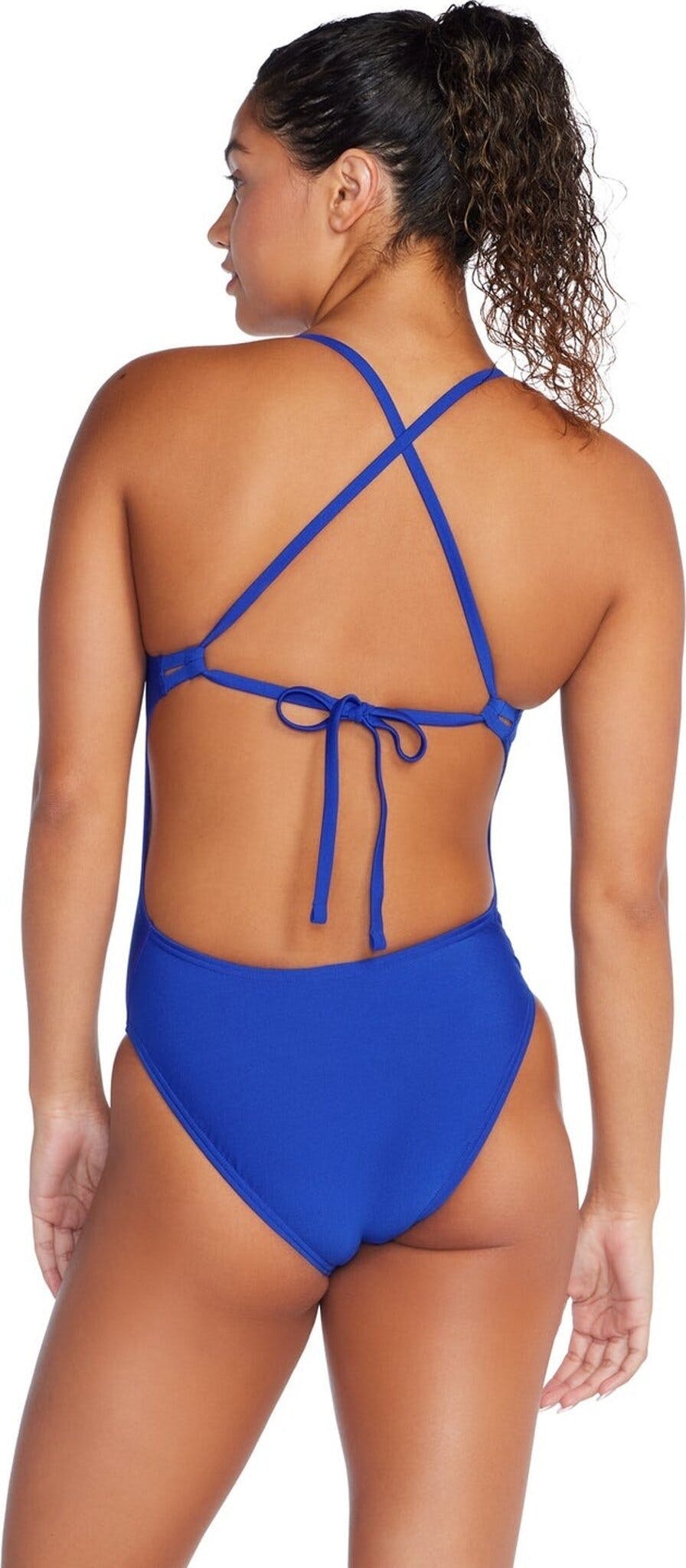 Product gallery image number 2 for product Solid Tie Back One Piece Swimsuit - Women's