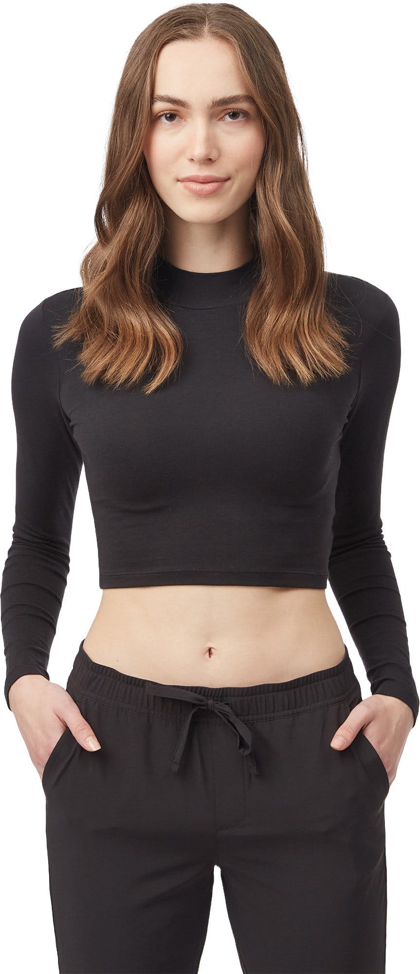 Product gallery image number 1 for product Mockneck Longsleeve Crop Top - Women's