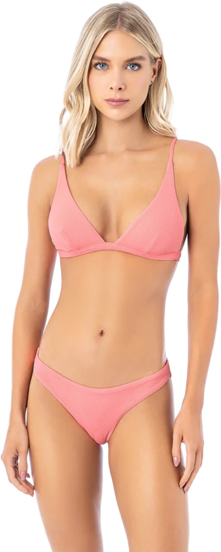 Product gallery image number 3 for product Ivy Coral Salmon Fixed Triangle Bikini Top - Women's