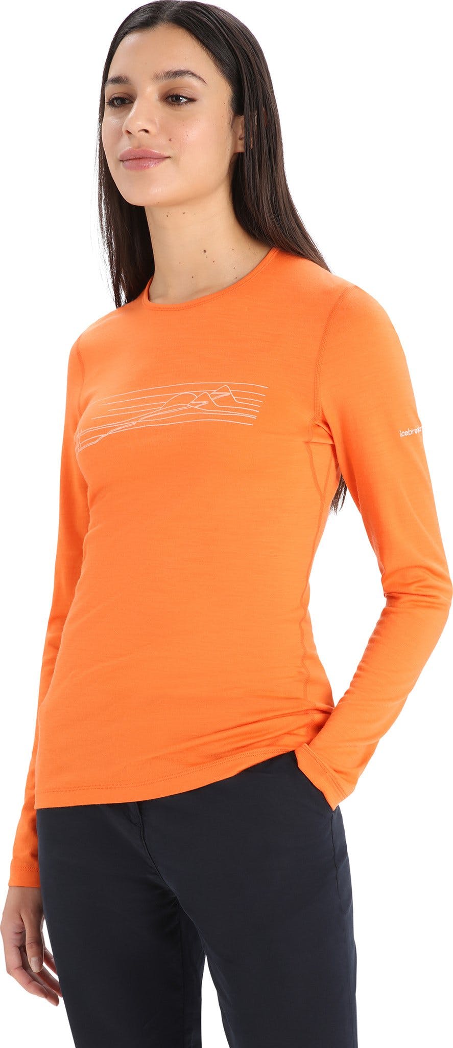 Product gallery image number 2 for product 200 Oasis Ski Stripes Merino Long Sleeve Crewe Thermal Top - Women's