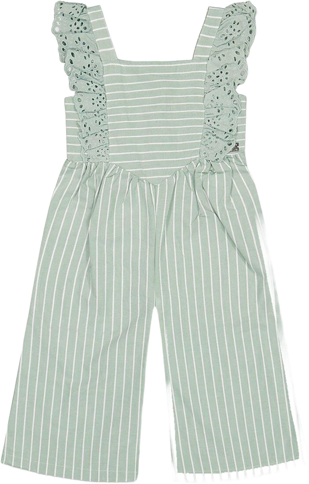 Product image for Sleeveless Stripe with Embroidered frills Jumpsuit - Big Girls