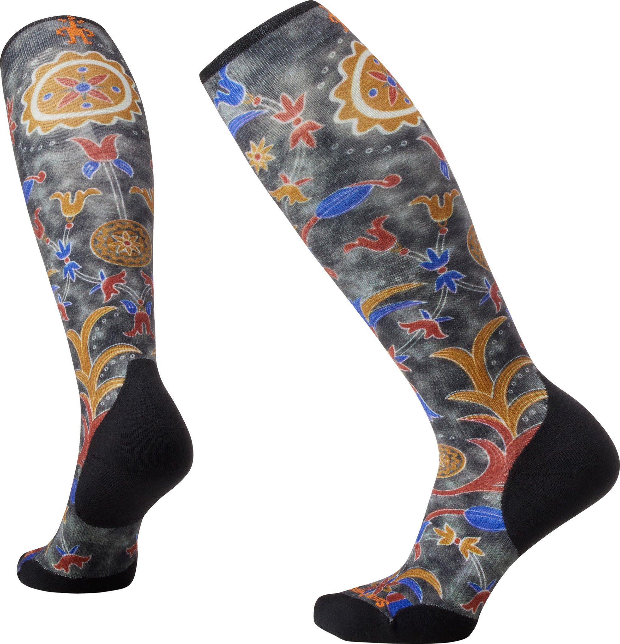 Image de produit pour Chaussettes de ski sous-genou à matelassage ciblé Royal Floral Print - Femme