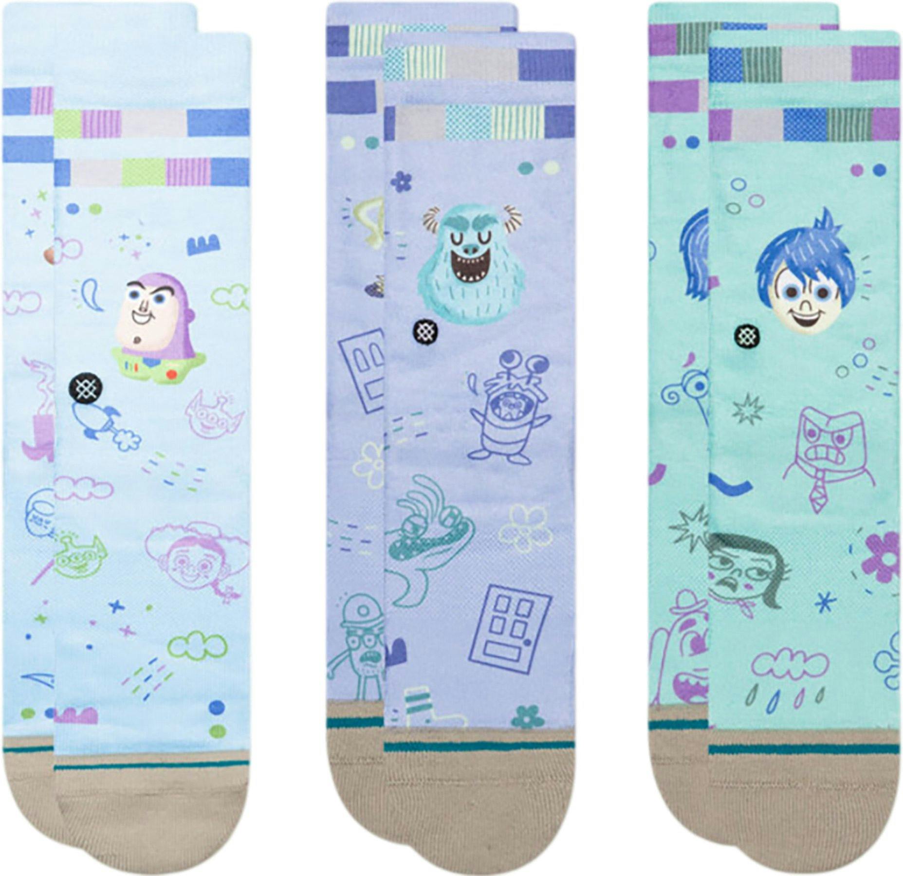 Product image for Pixar X Stance by Ryan Bubnis Poly 3 Pack Crew Socks - Kids
