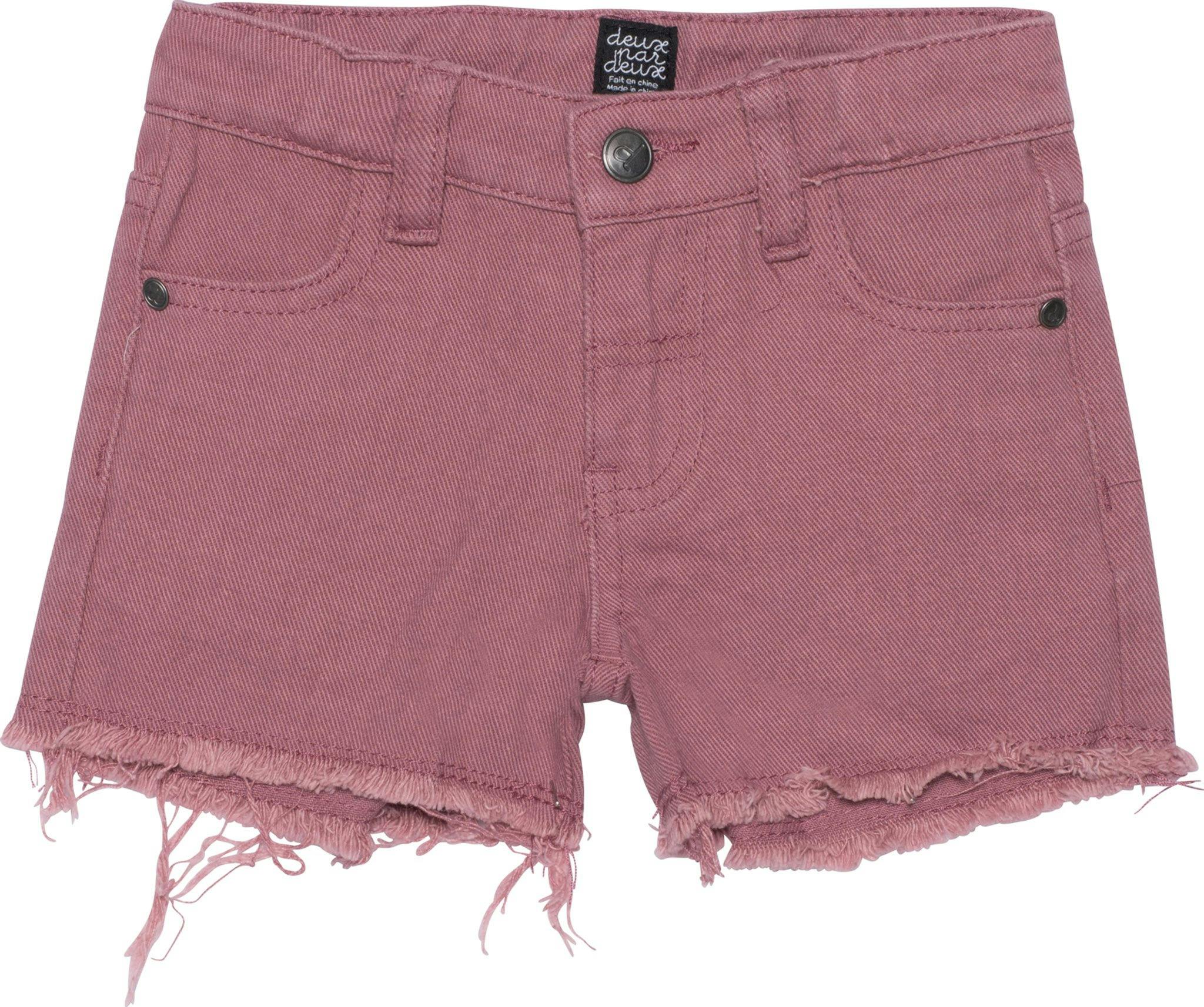 Product gallery image number 1 for product Colored Denim Shorts with Fringes - Little Girls