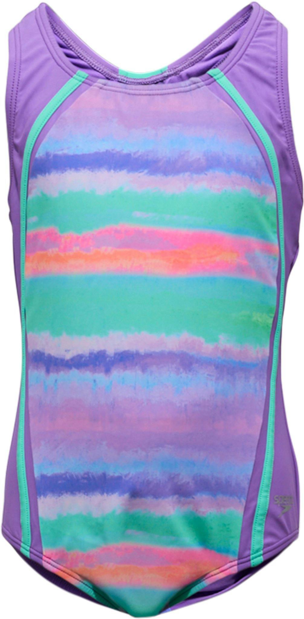 Product image for Printed SPORT Splice One Piece Swimsuit - Girl