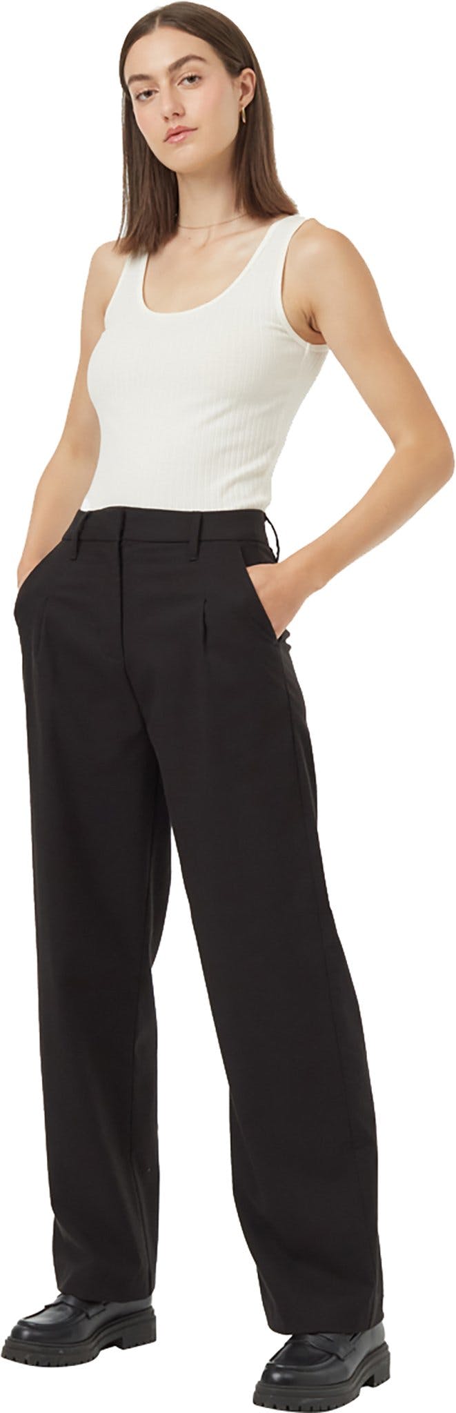 Numéro de l'image de la galerie de produits 2 pour le produit Pantalon plissé à l'avant en sergé doux - Femme