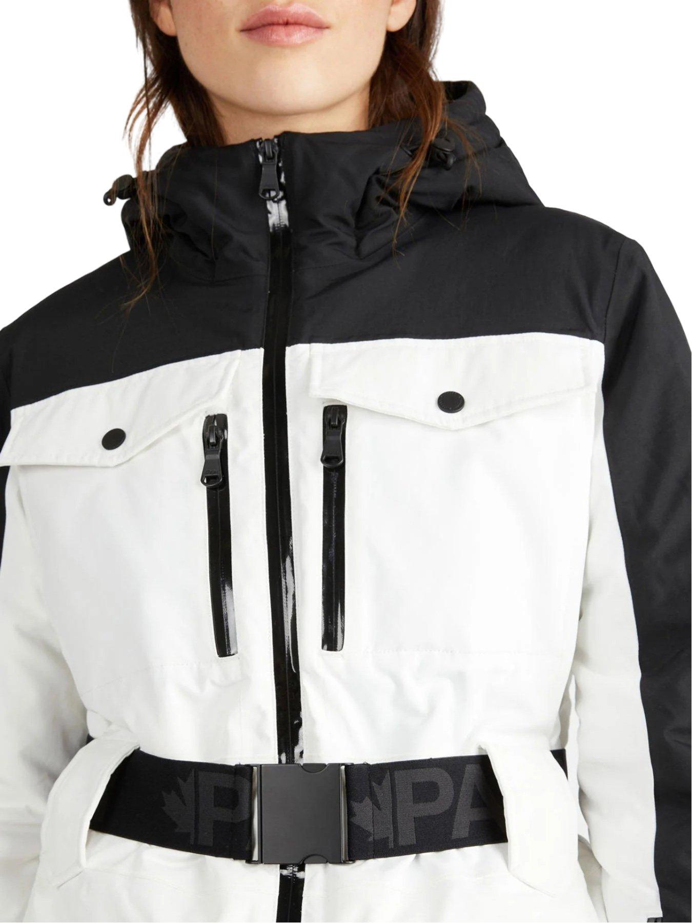 Product gallery image number 4 for product Gabbi Belted Mix-Media Ski Jacket with Fixed Hood - Women's