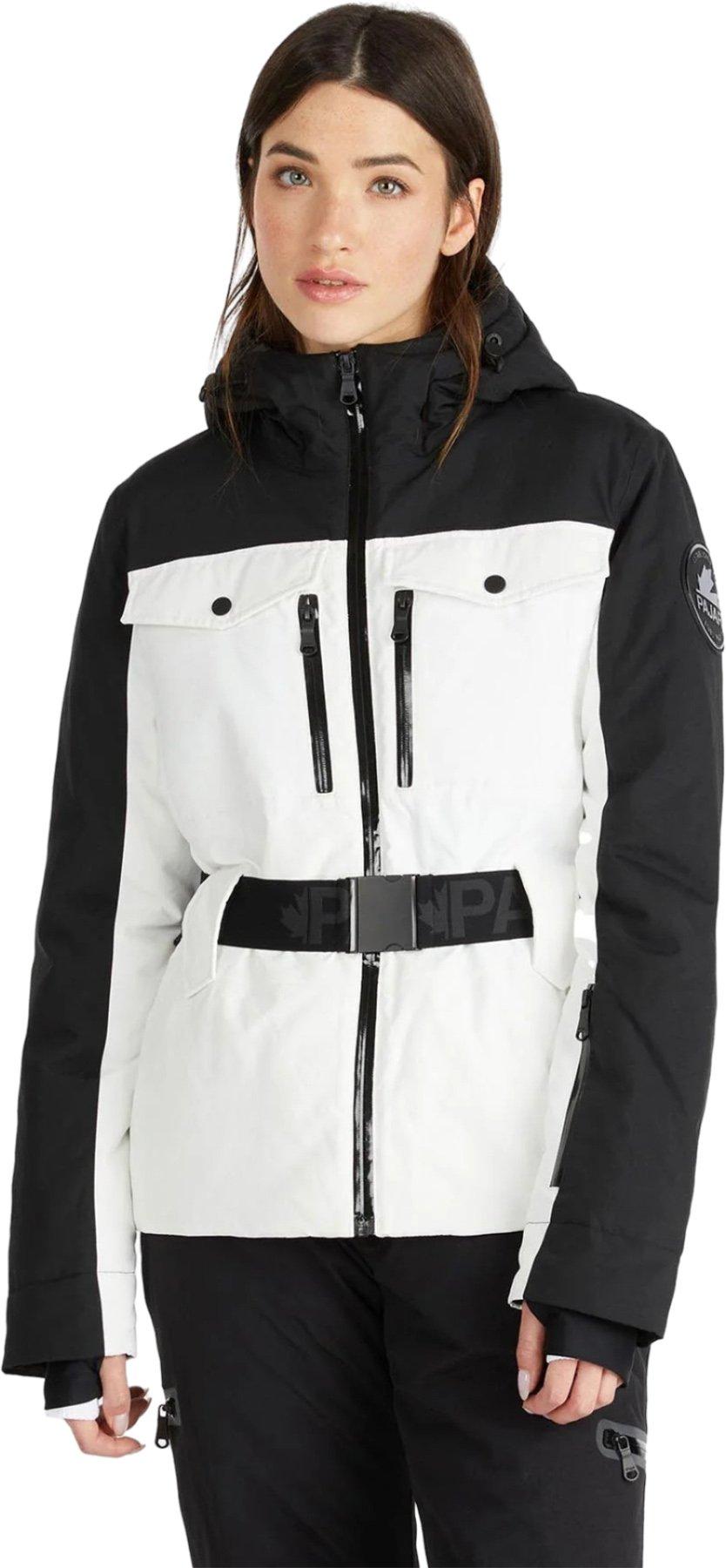 Product image for Gabbi Belted Mix-Media Ski Jacket with Fixed Hood - Women's