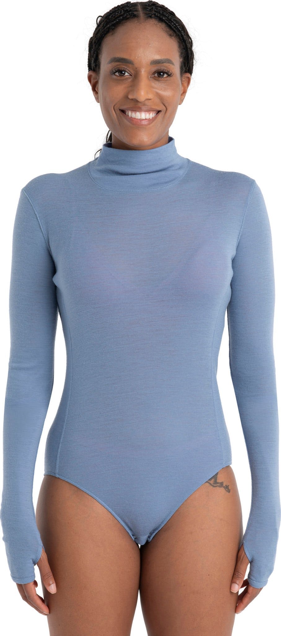 Product gallery image number 5 for product Queens Merino Long Sleeve High Neck Bodysuit - Women's