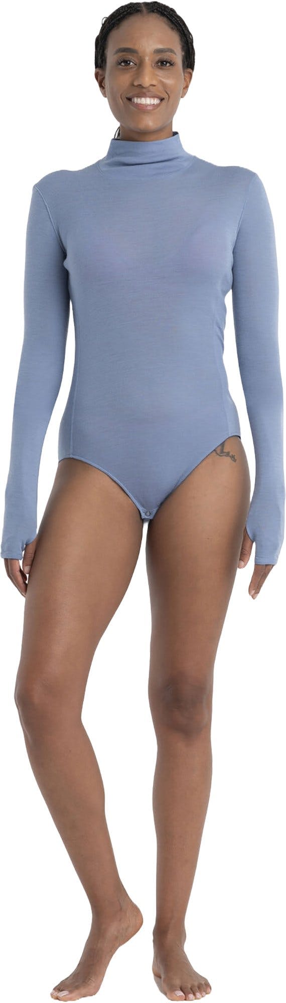 Product gallery image number 2 for product Merino Queens Long Sleeve High Neck Bodysuit - Women's