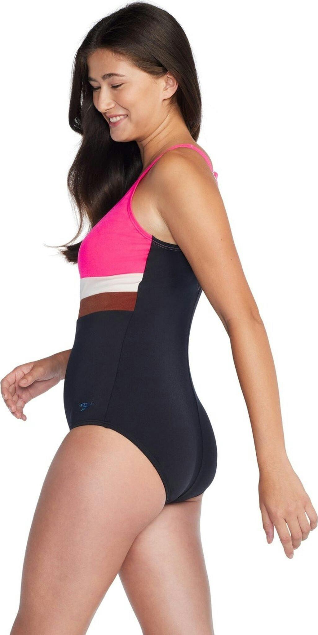 Numéro de l'image de la galerie de produits 3 pour le produit Maillot de bain une pièce à bandes couleurs contrastantes - Femme