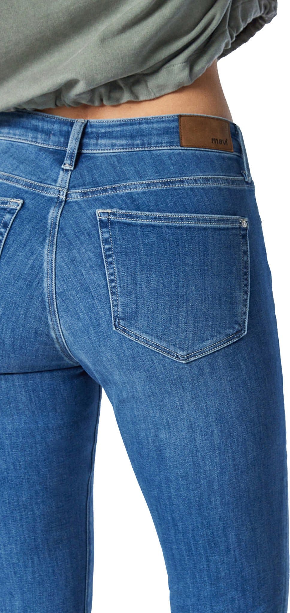 Numéro de l'image de la galerie de produits 3 pour le produit Jean Lt en denim bleu à plumes brossées Kathleen - Femme