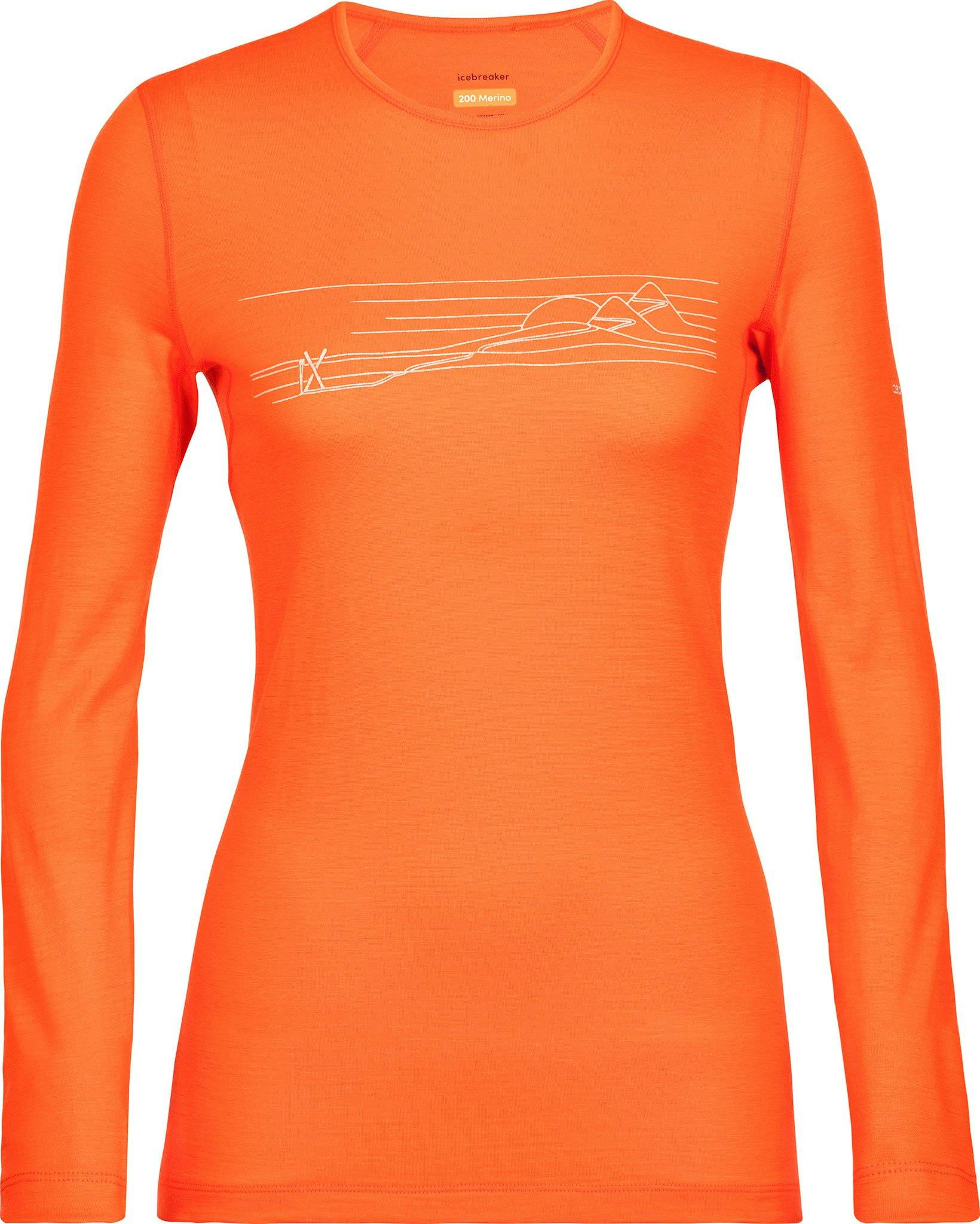 Product gallery image number 1 for product 200 Oasis Ski Stripes Merino Long Sleeve Crewe Thermal Top - Women's