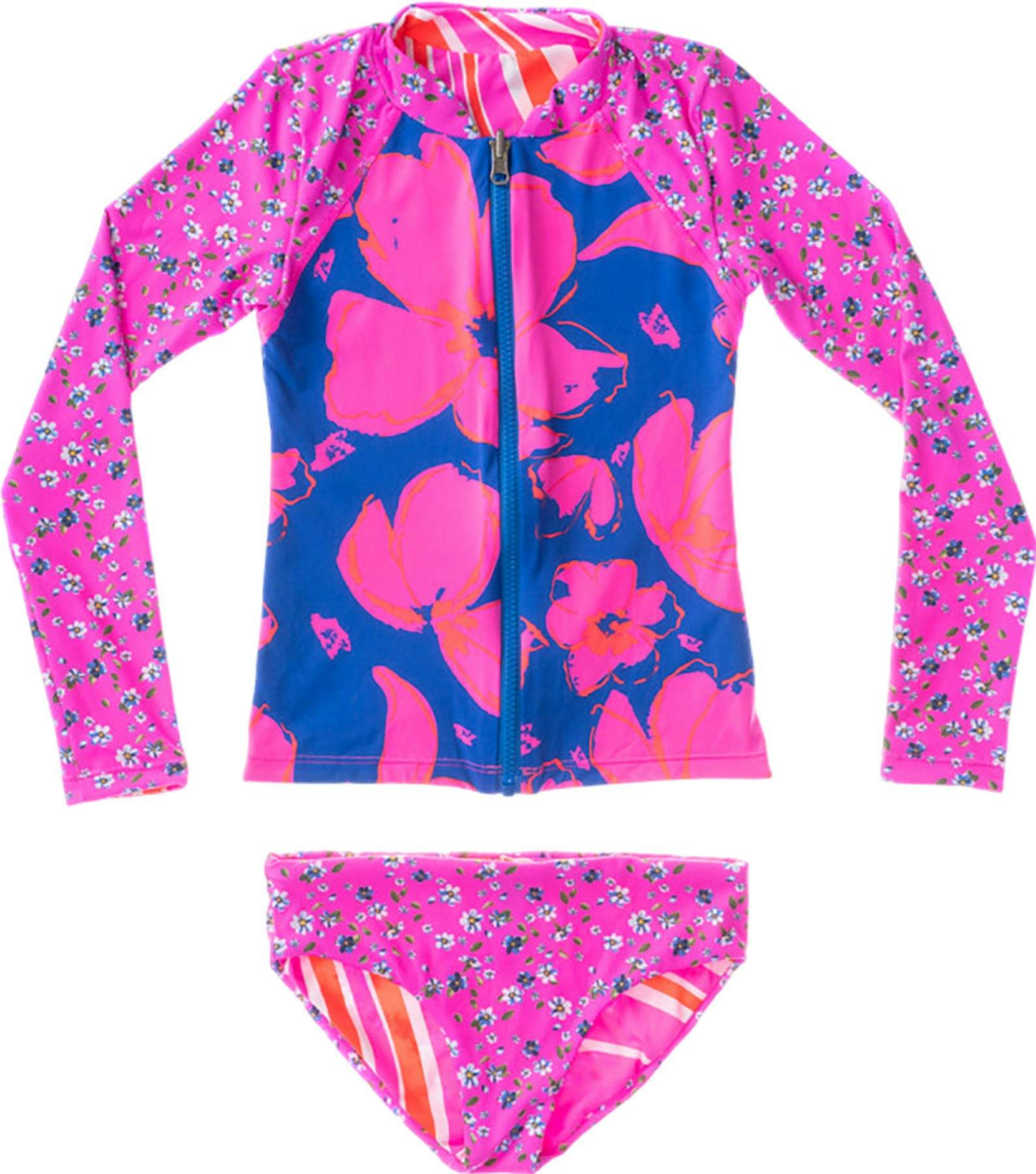 Product gallery image number 1 for product Cherish Happyflower Rashguard Bikini Set - Girls