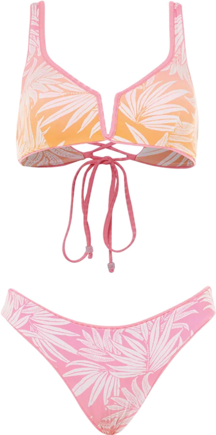 Image de produit pour Haut de bikini bralette à armatures en V Victoria Sea Pink - Femme