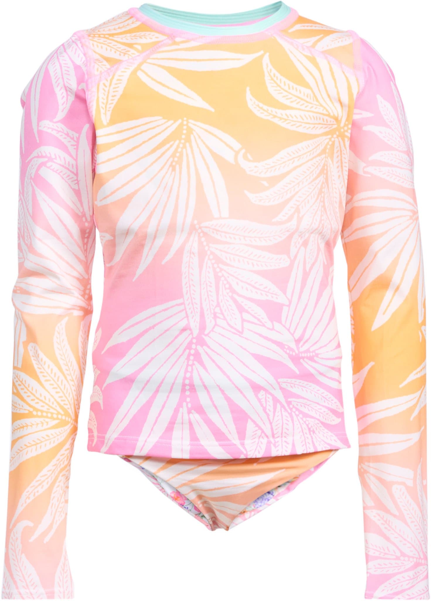 Product image for Odyssey Ombre Foliage Long Sleeve Rashguard Set - Girls