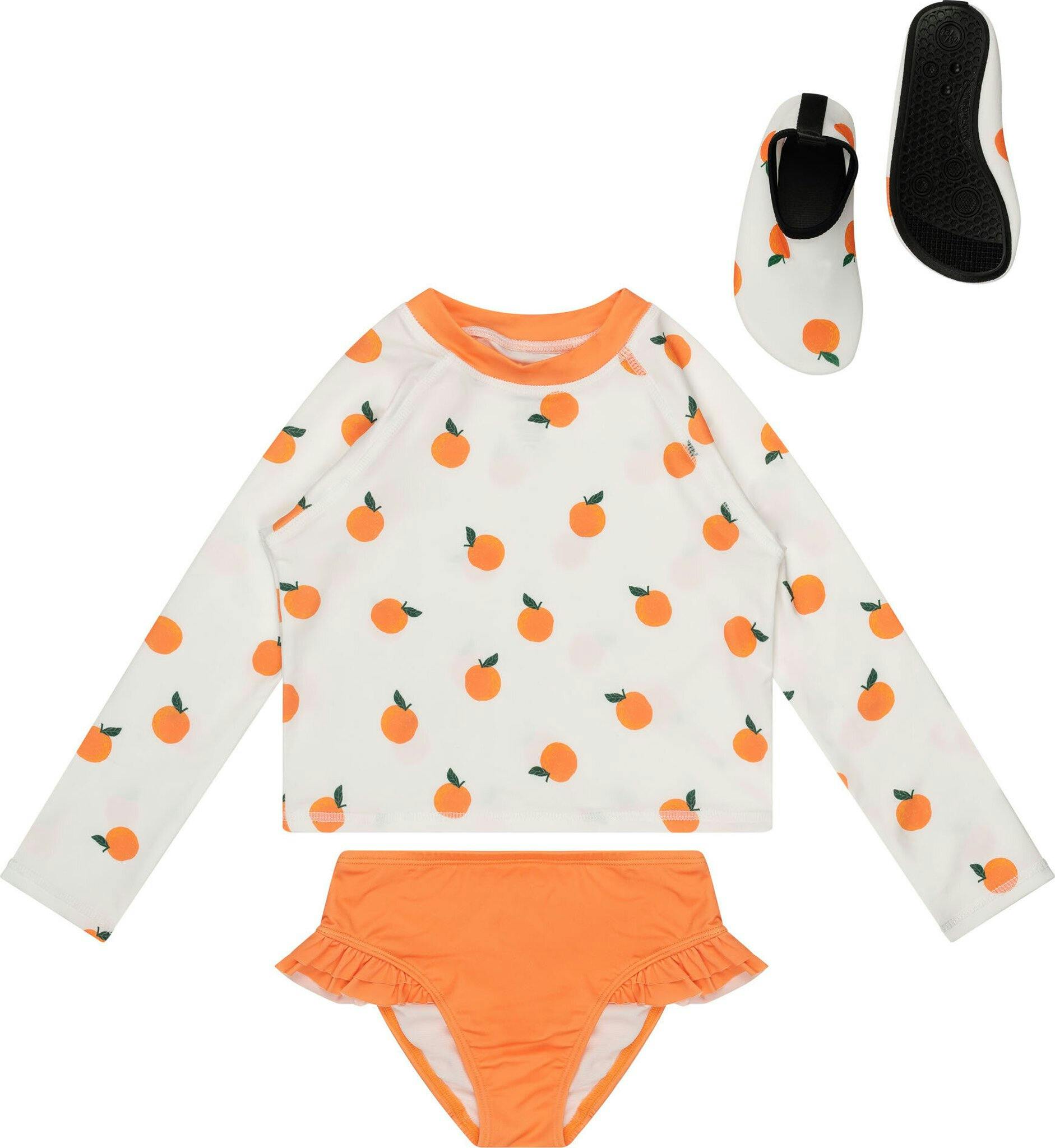 Product image for Oranges Print 3 Piece Rashguard Set - Girls