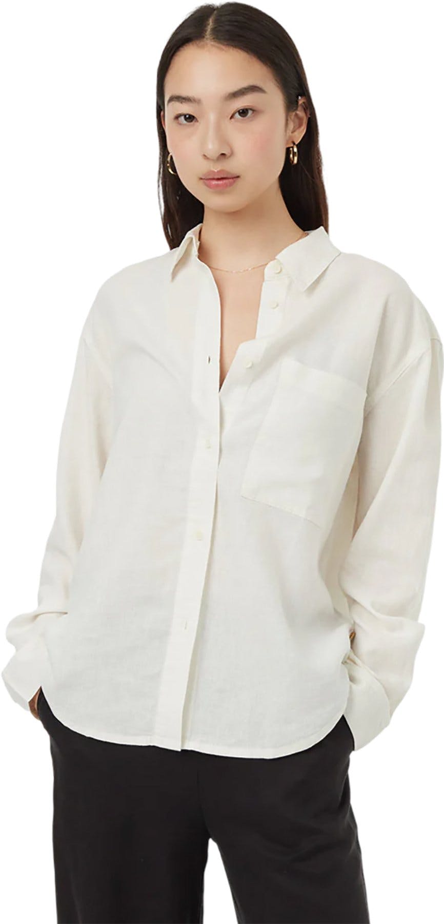 Image de produit pour Chemise boutonnée en chanvre sur le devant - Femme