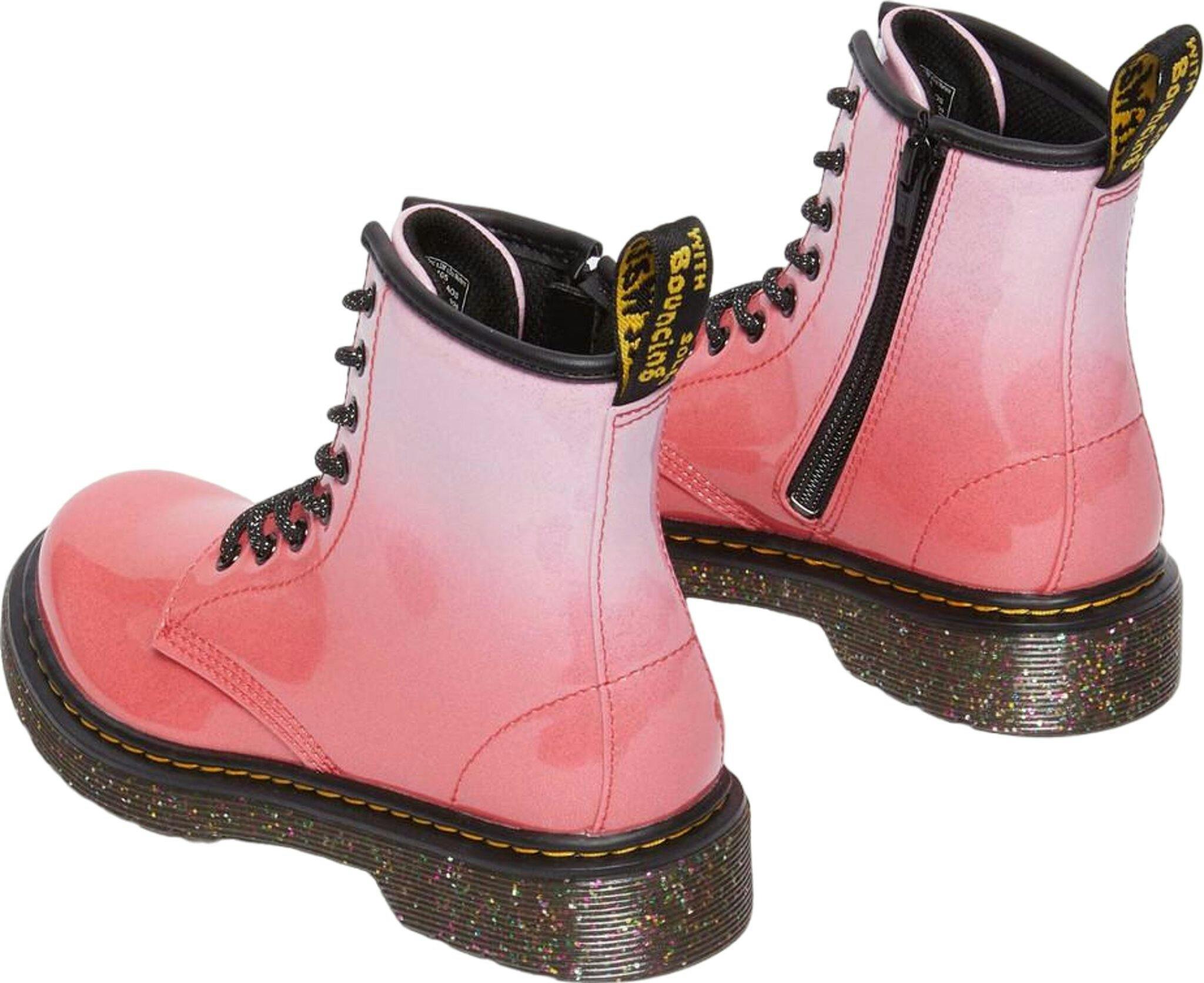 Product gallery image number 3 for product 1460 Gradient Glitter Leather Lace Up Boots - Junior