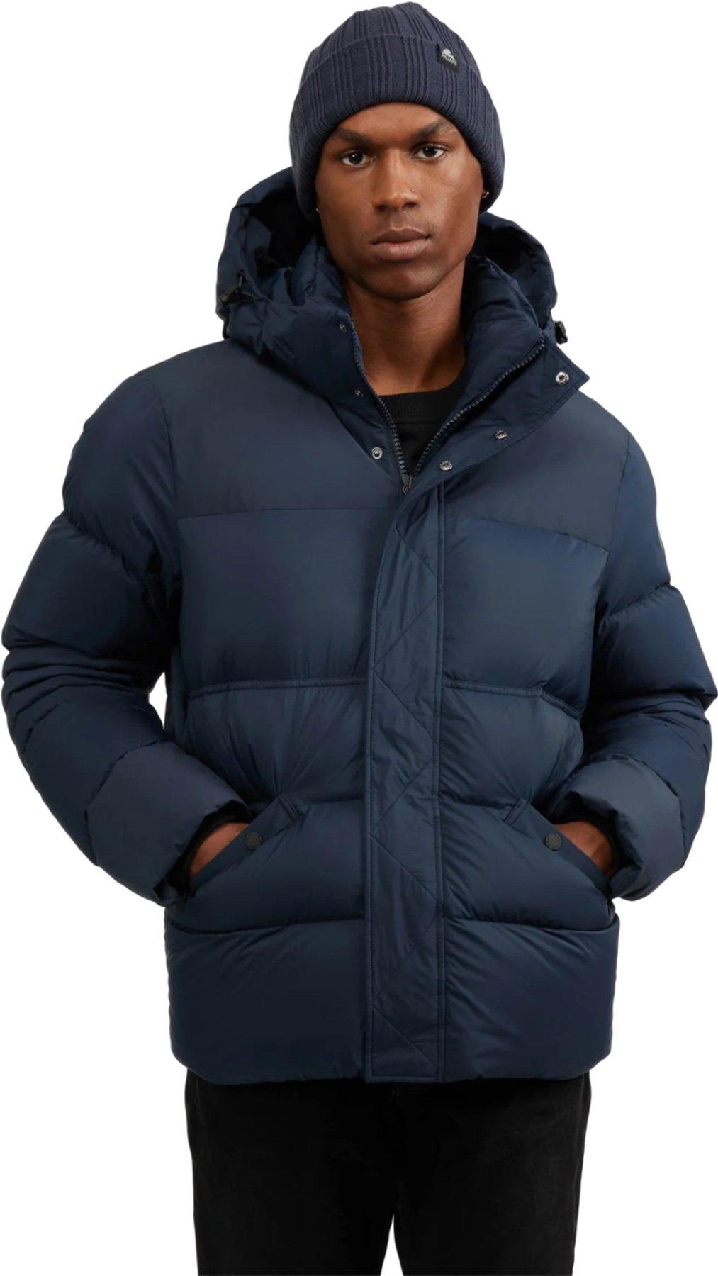 Image de produit pour Manteau matelassé en matériaux assortis avec capuchon amovible Titan - Homme