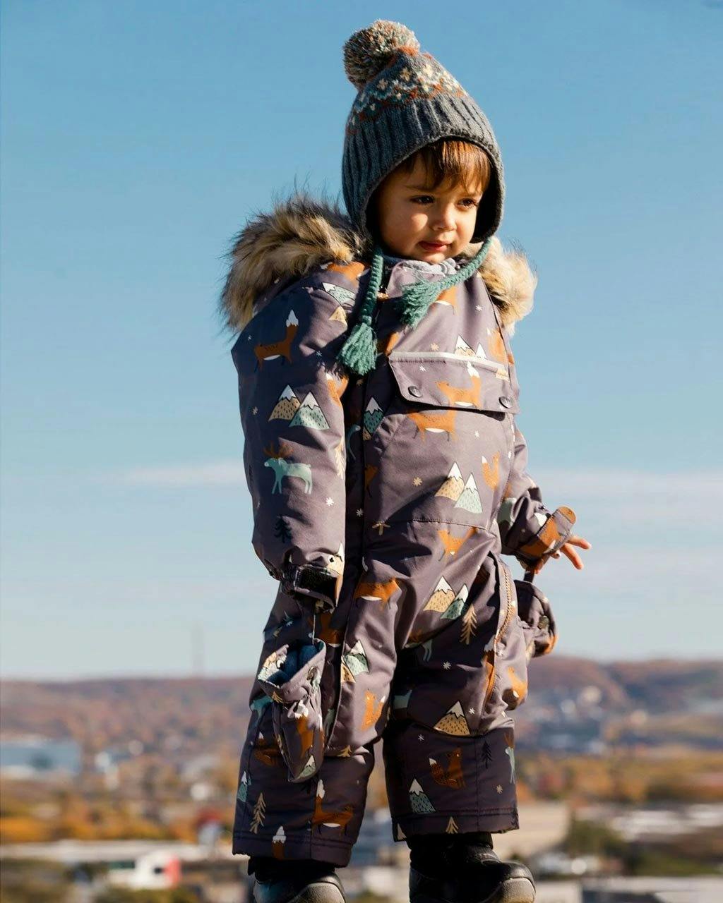 Product gallery image number 4 for product Fox Print One Piece Snowsuit - Baby