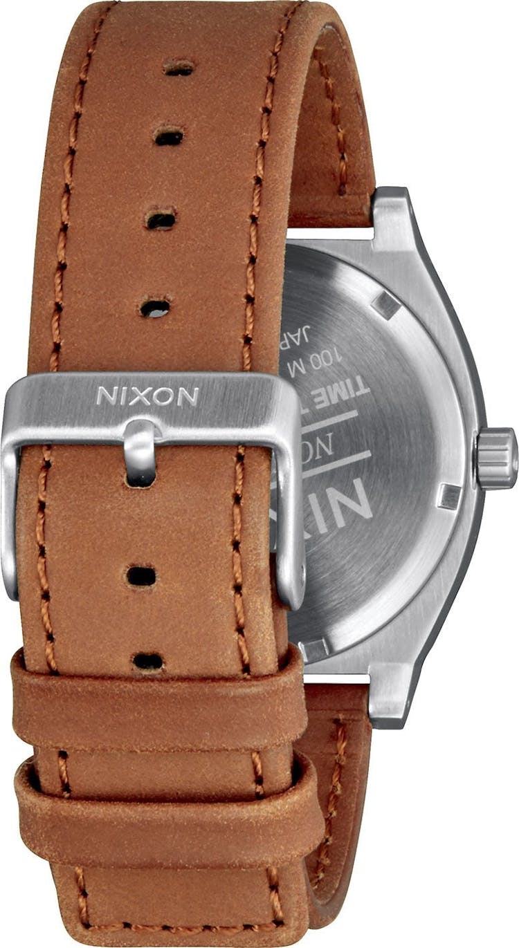 Product gallery image number 3 for product Men's Time Teller Deluxe Leather - Silver Sunray - Saddle