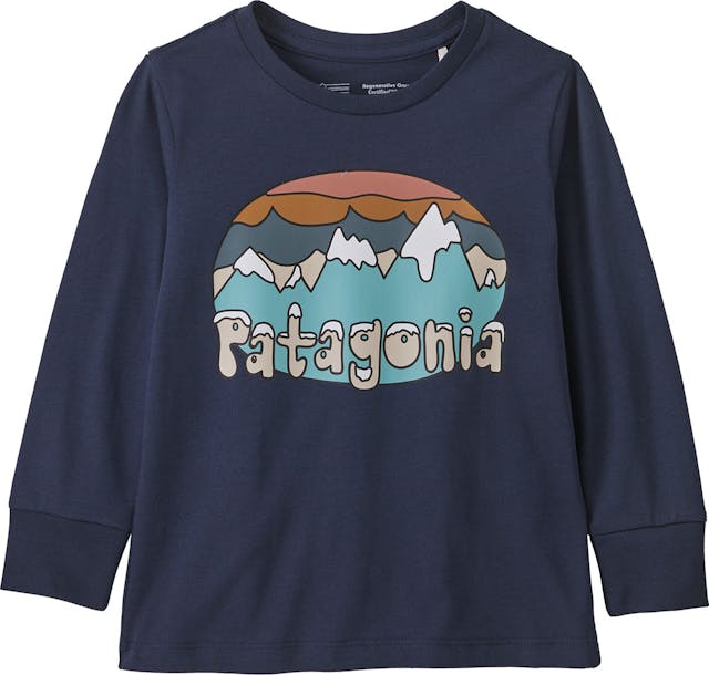 Product image for Regenerative Organic Certified Cotton Fitz Roy Flurries Long Sleeve T-Shirt - Baby